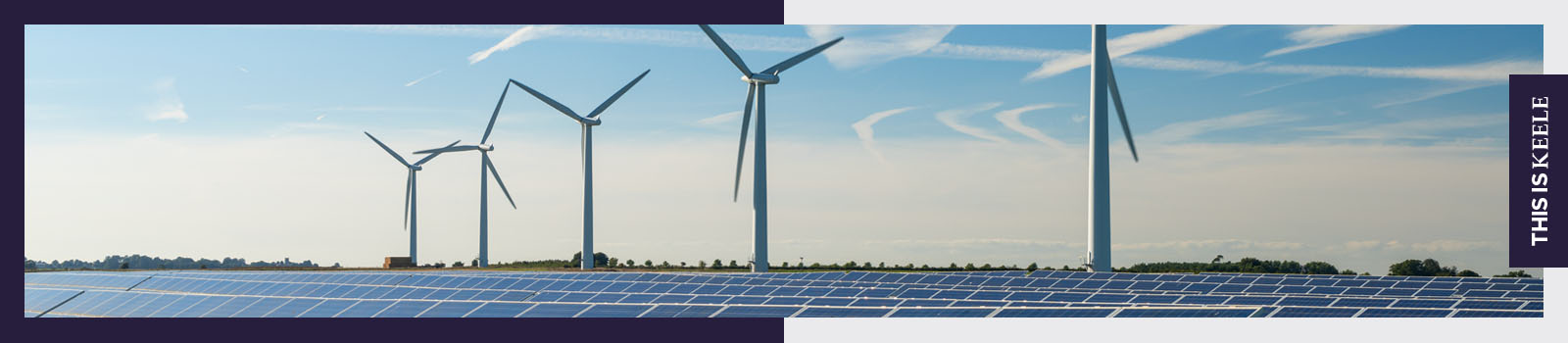 Wind turbines and solar panels at Keele University 