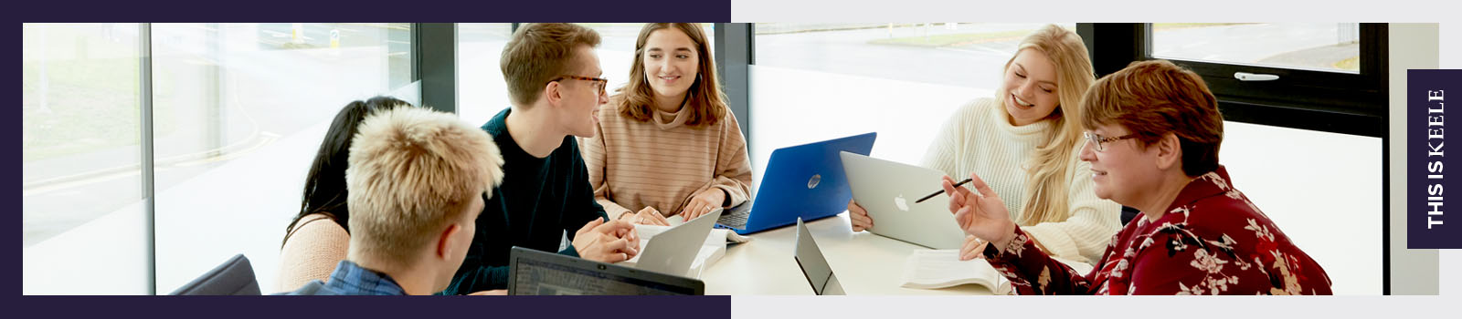 An academic with a group of students